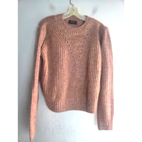 Scoth & Soda Women Pink Knit Alpaca Blend Crew Neck Pullover Sweater size Large - Picture 2 of 8
